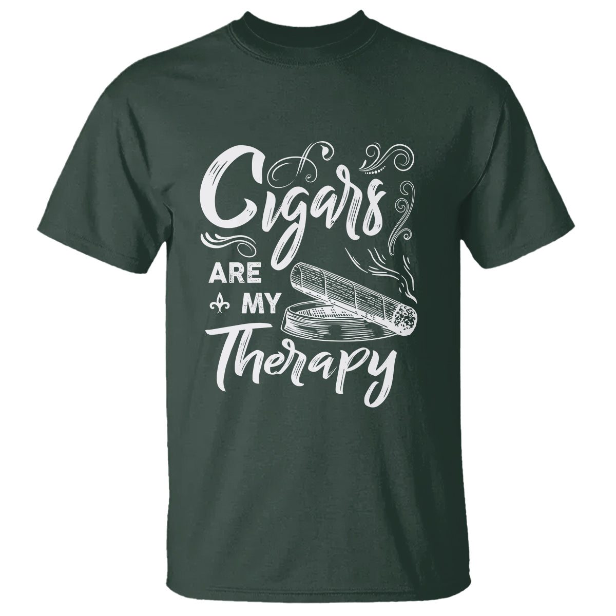 cigar-lover-t-shirt-cigars-are-my-therapy-smoker-smoking