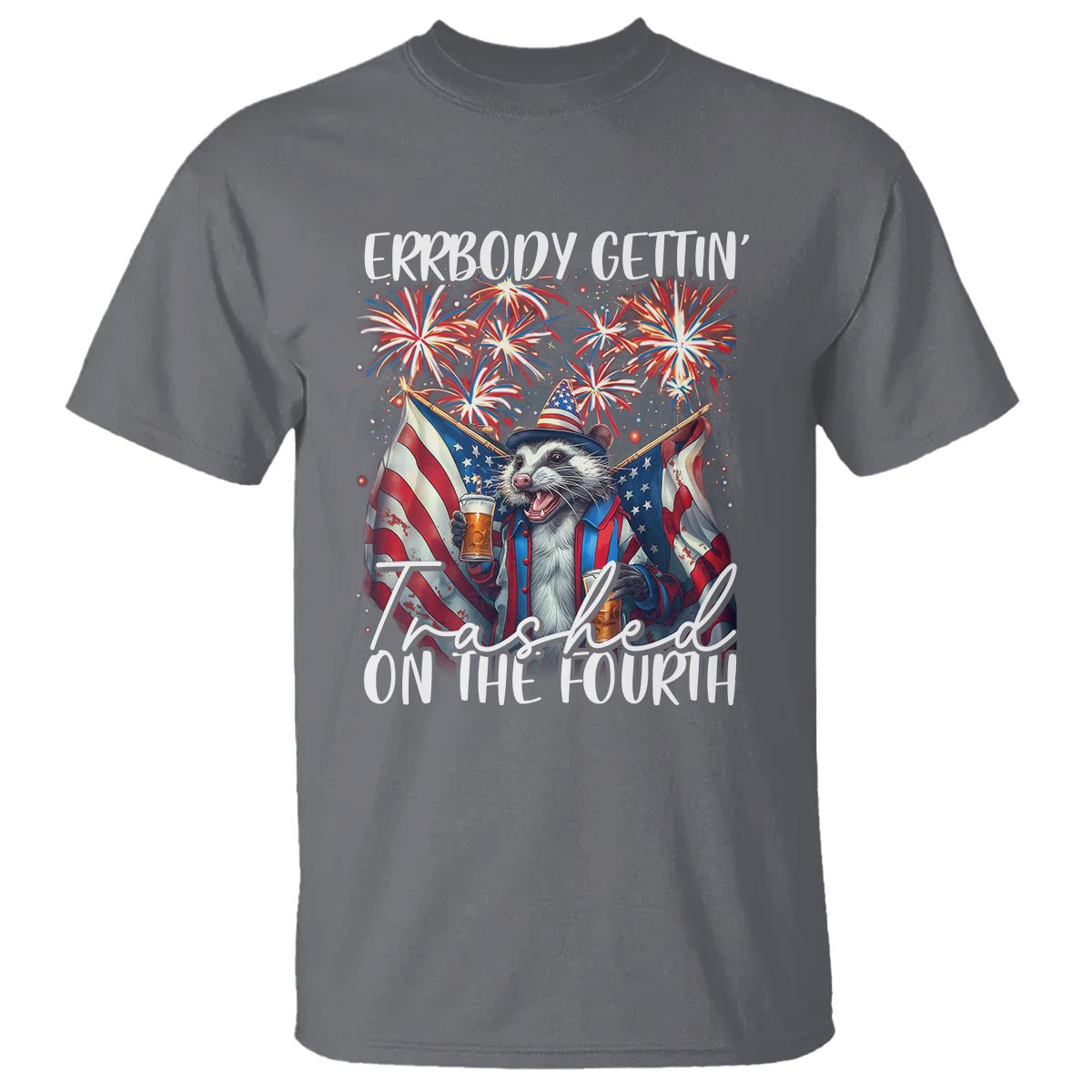 funny-4th-of-july-drinking-t-shirt-everybody-gettin-trashed-on-the-fourth-american-opossum-patriotic-party