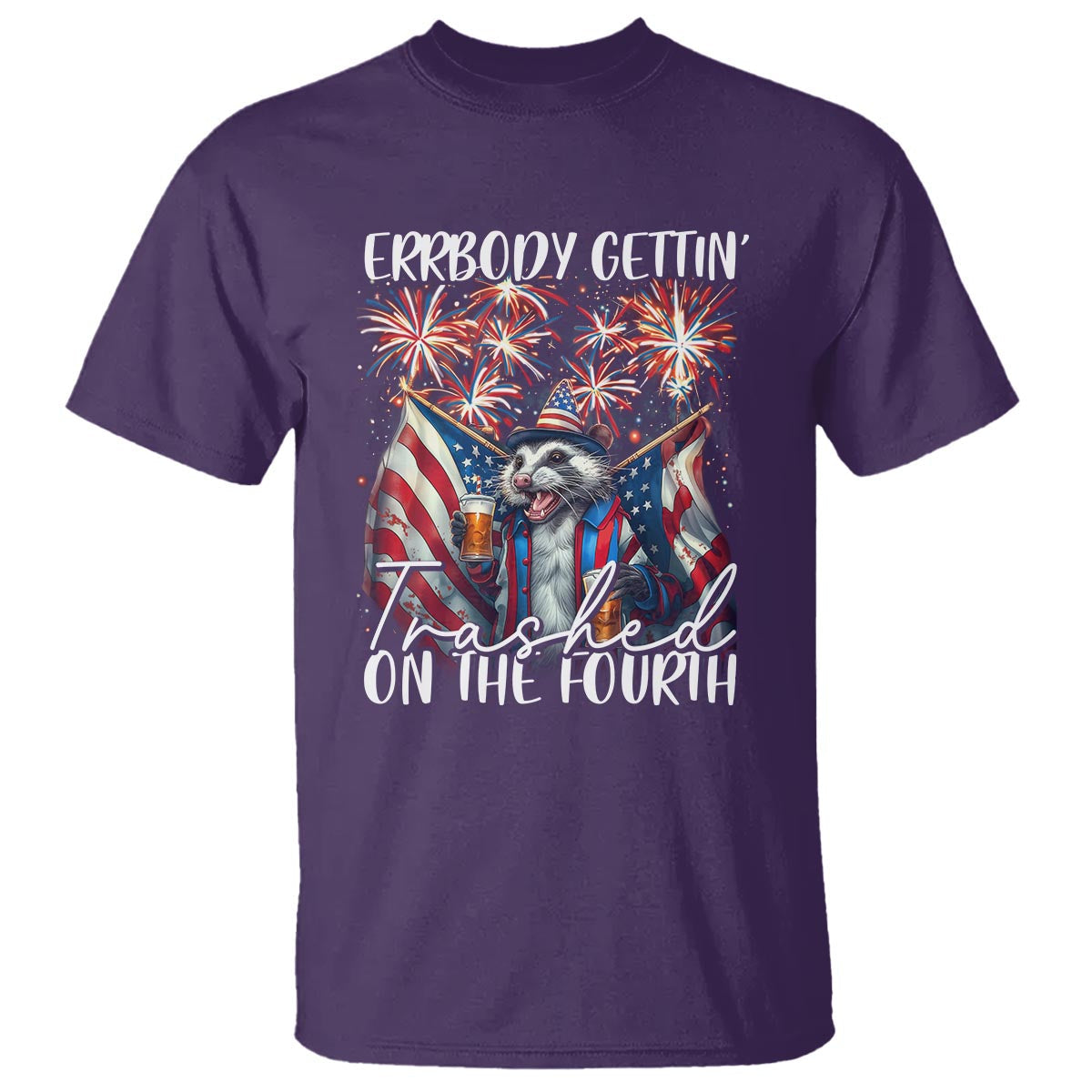 funny-4th-of-july-drinking-t-shirt-everybody-gettin-trashed-on-the-fourth-american-opossum-patriotic-party