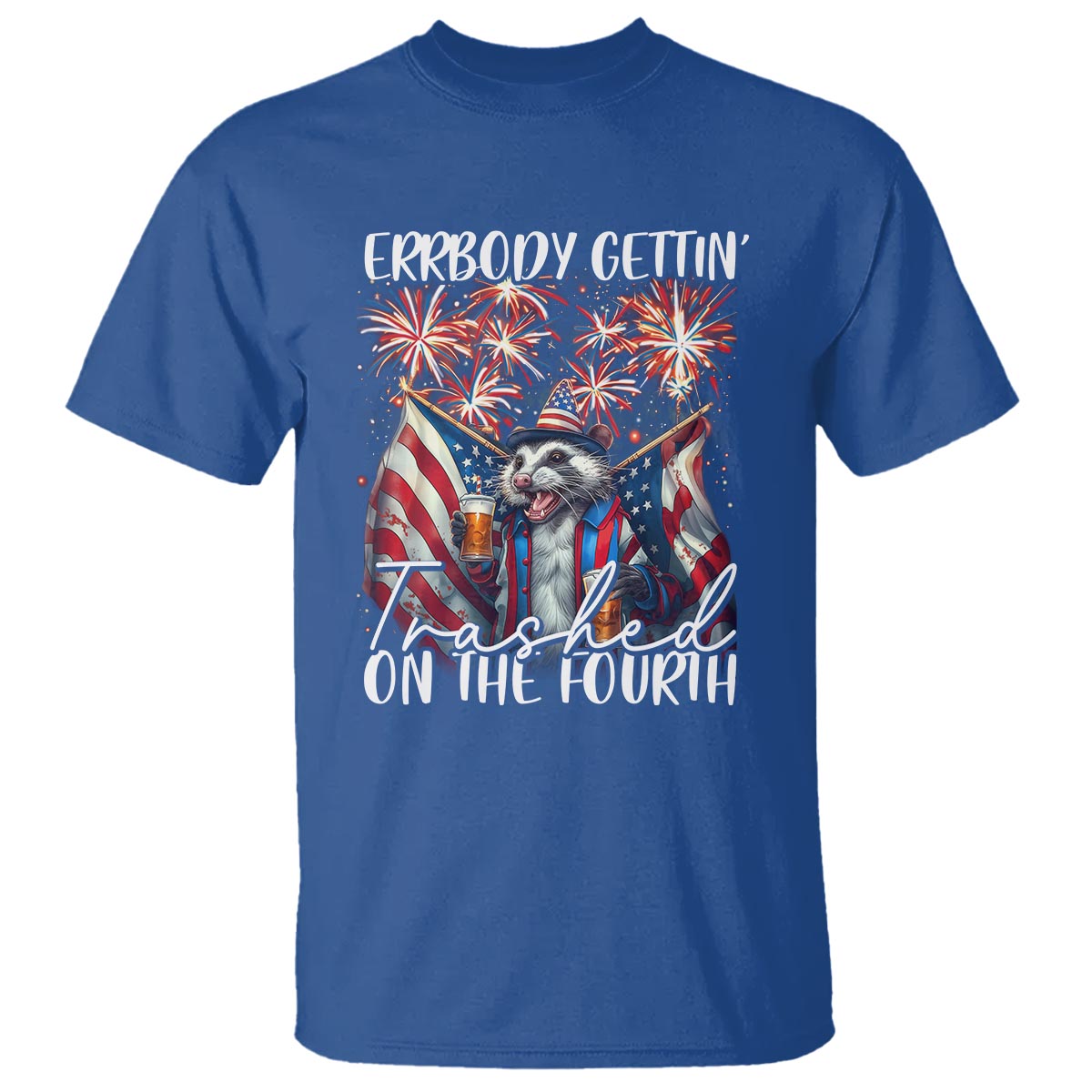 funny-4th-of-july-drinking-t-shirt-everybody-gettin-trashed-on-the-fourth-american-opossum-patriotic-party