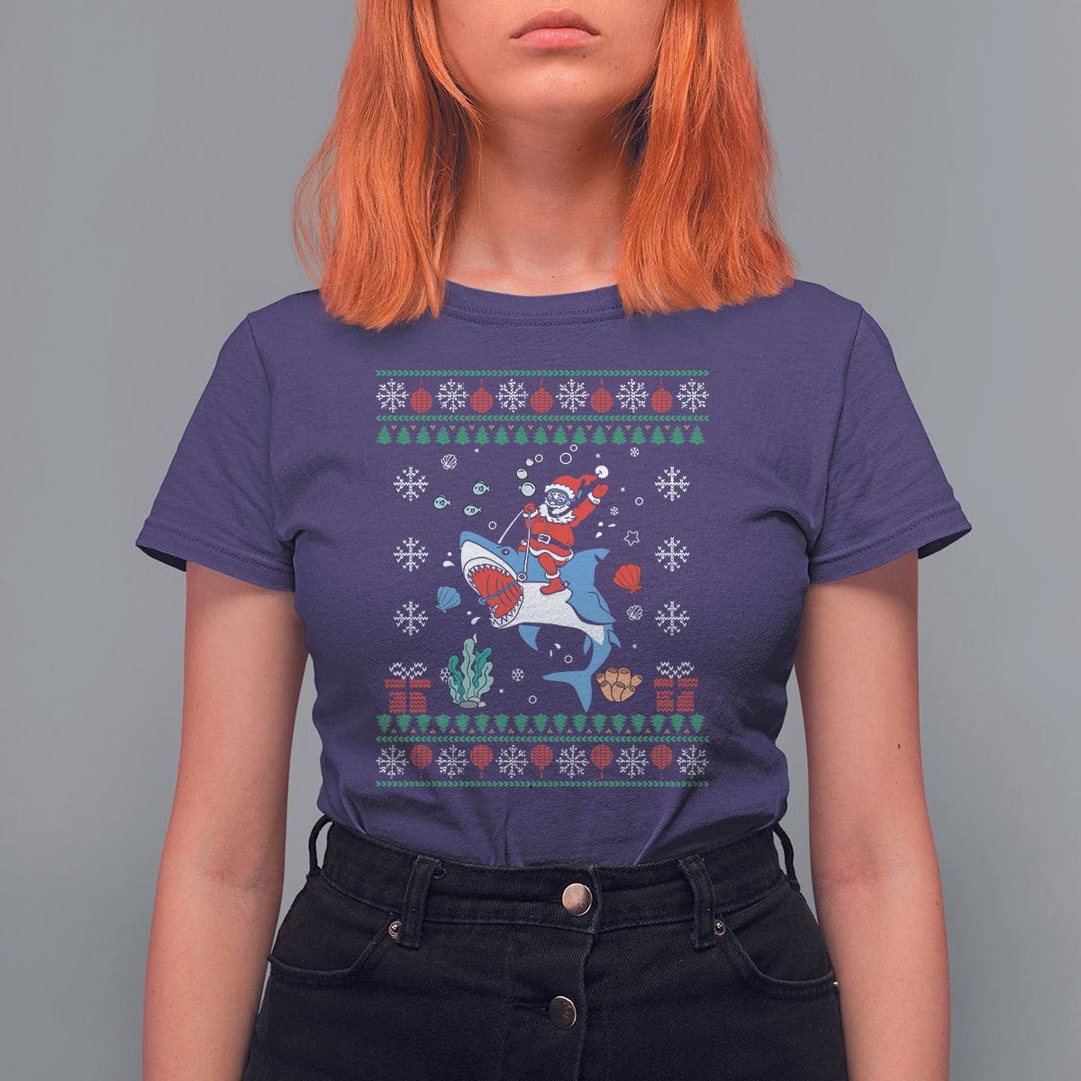 christmas-t-shirt-santa-riding-shark-diver-ocean-xmas-holiday