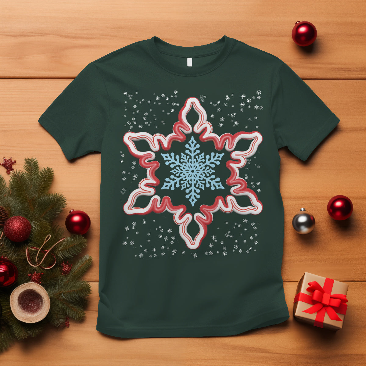 snowflake-candy-cane-snow-christmas-pajamas-t-shirt