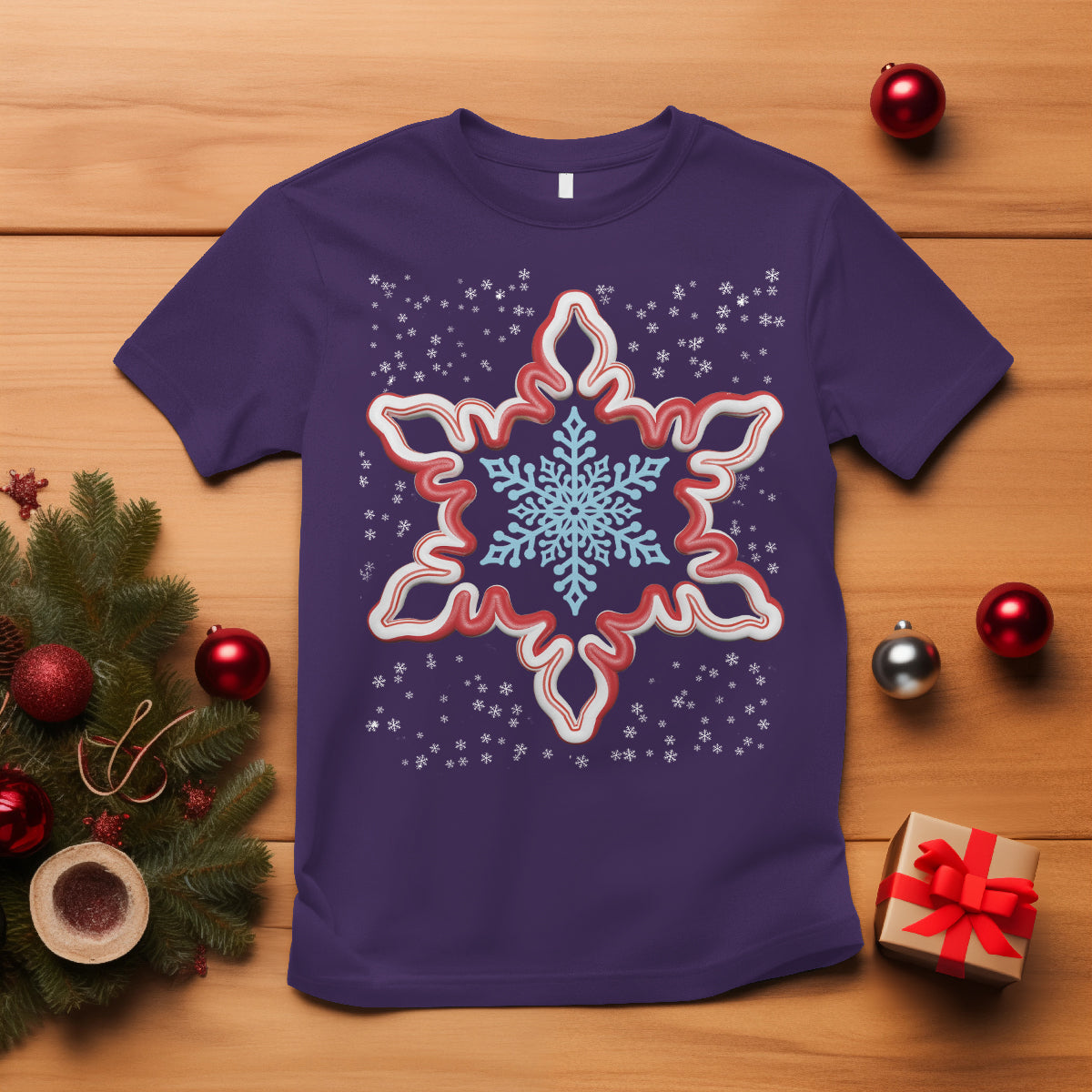 snowflake-candy-cane-snow-christmas-pajamas-t-shirt