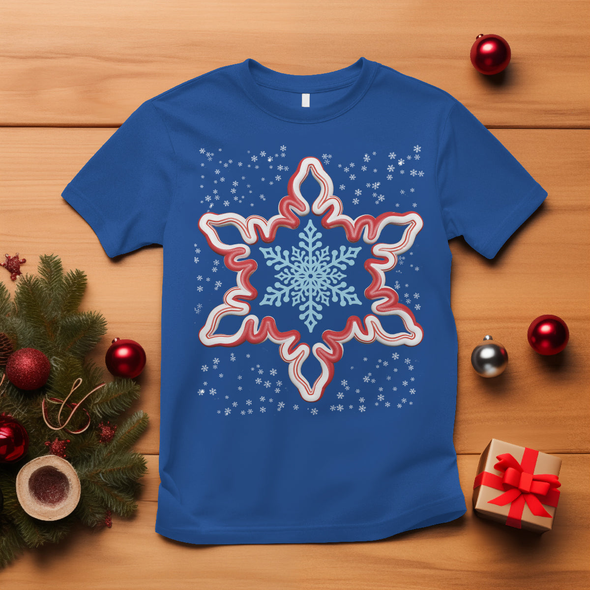 snowflake-candy-cane-snow-christmas-pajamas-t-shirt