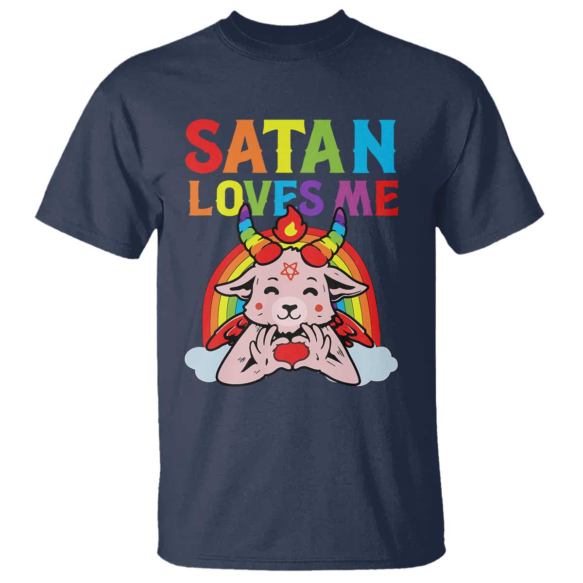 funny-halloween-t-shirt-satan-loves-me-rainbow-goat