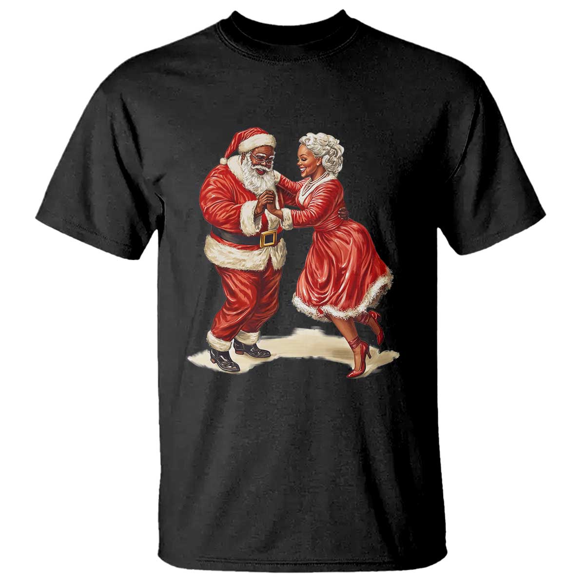african-american-christmas-t-shirt-black-santa-mr-mrs-claus-dancing