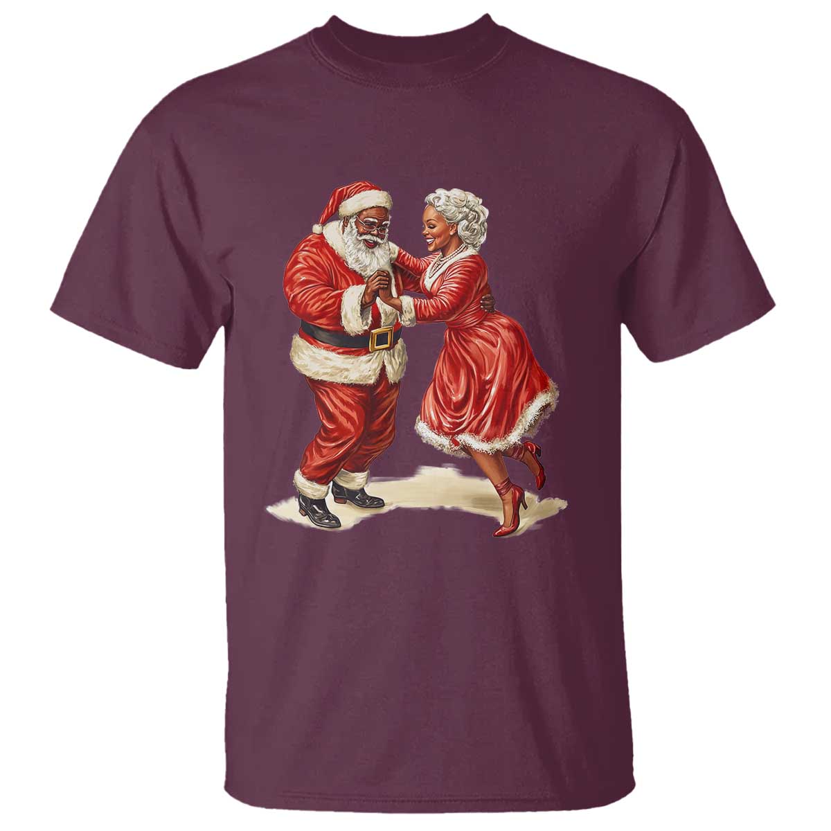 african-american-christmas-t-shirt-black-santa-mr-mrs-claus-dancing