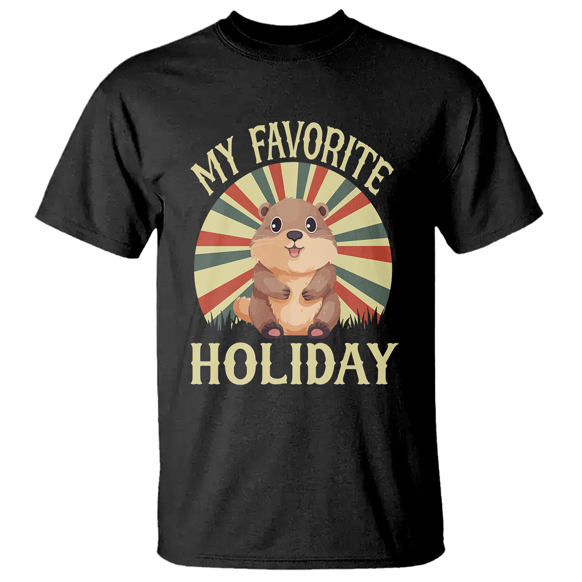 cute-groundhog-retro-my-favorite-holiday-t-shirt