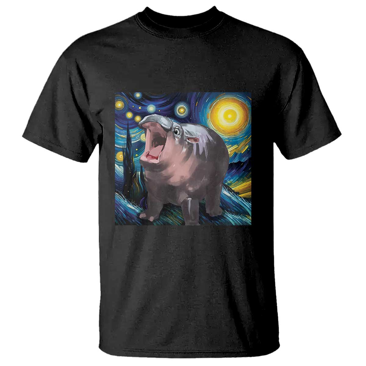 funny-baby-pygmy-hippo-thailand-t-shirt-starry-night-moodeng-meme