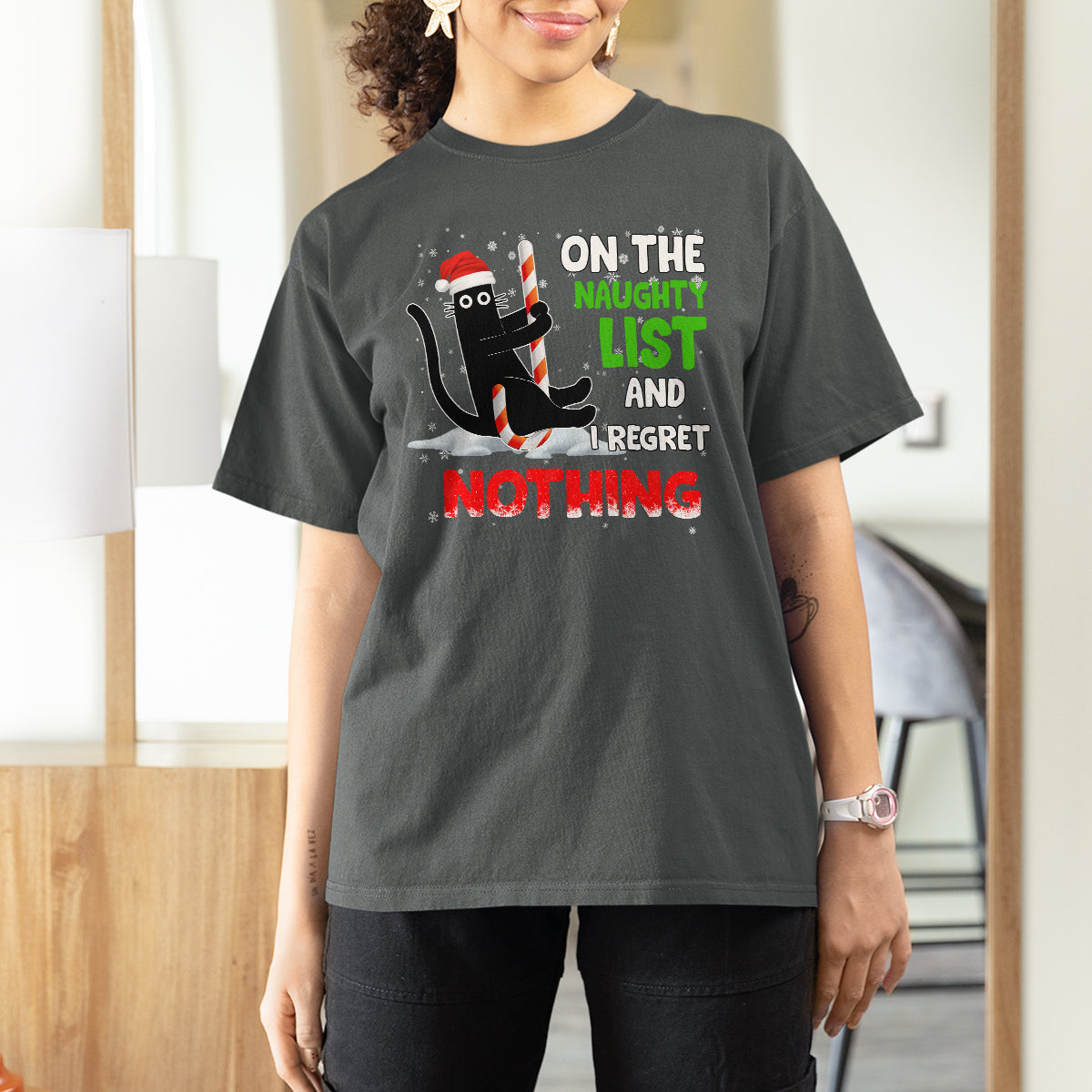 on-the-naughty-list-and-i-regret-nothing-funny-cat-lover-t-shirt