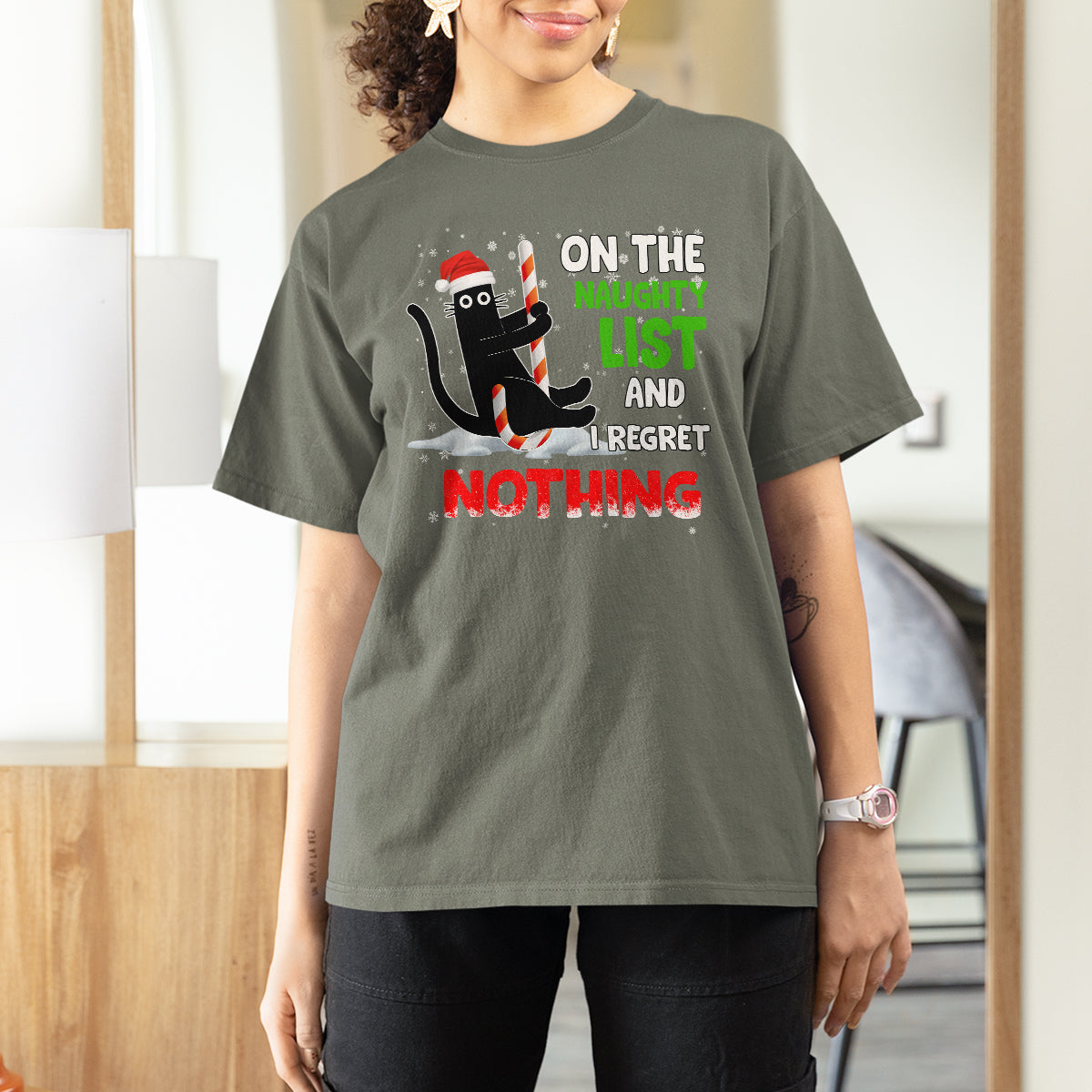 on-the-naughty-list-and-i-regret-nothing-funny-cat-lover-t-shirt
