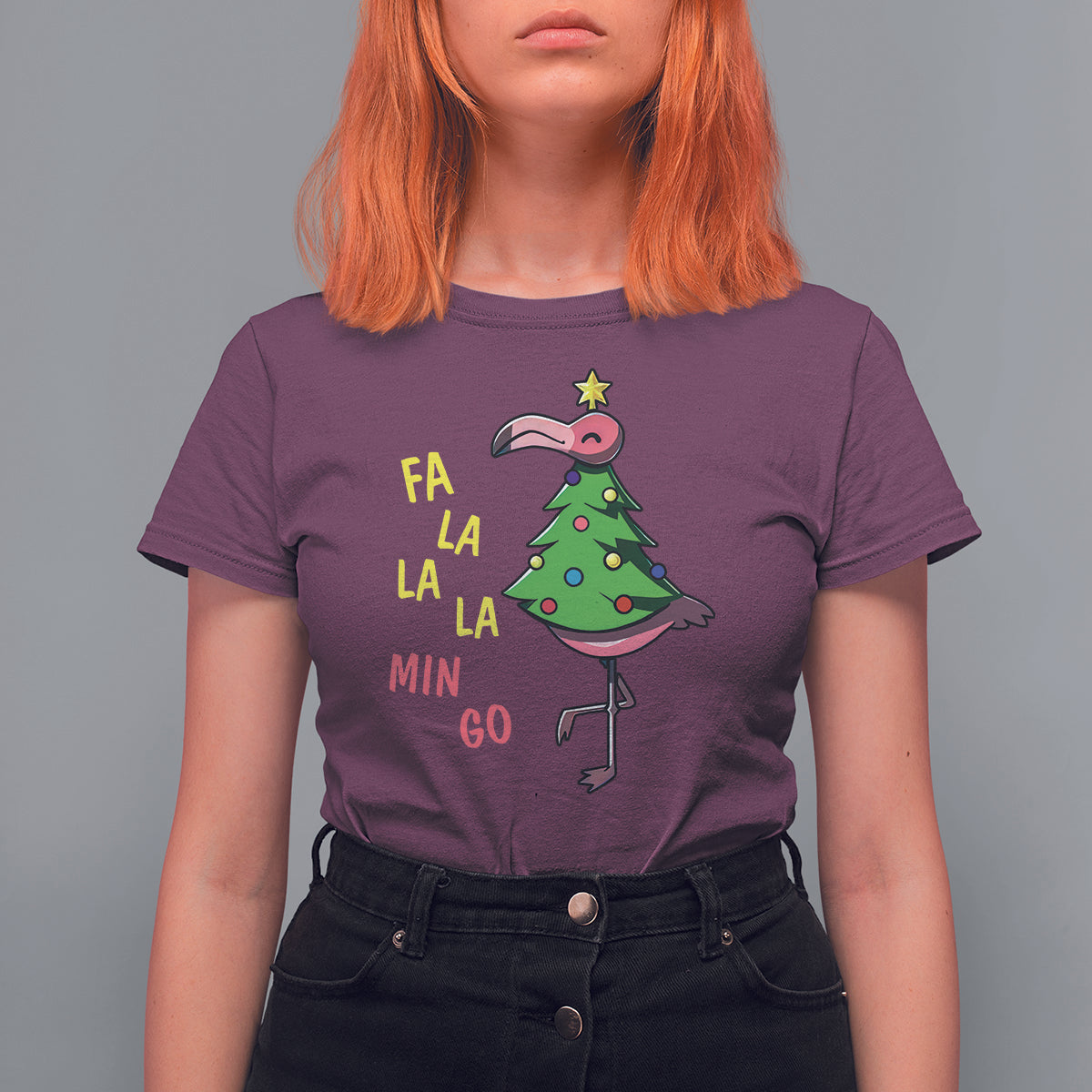 fa-la-la-mingo-flamingo-hawaiian-christmas-tree-t-shirt