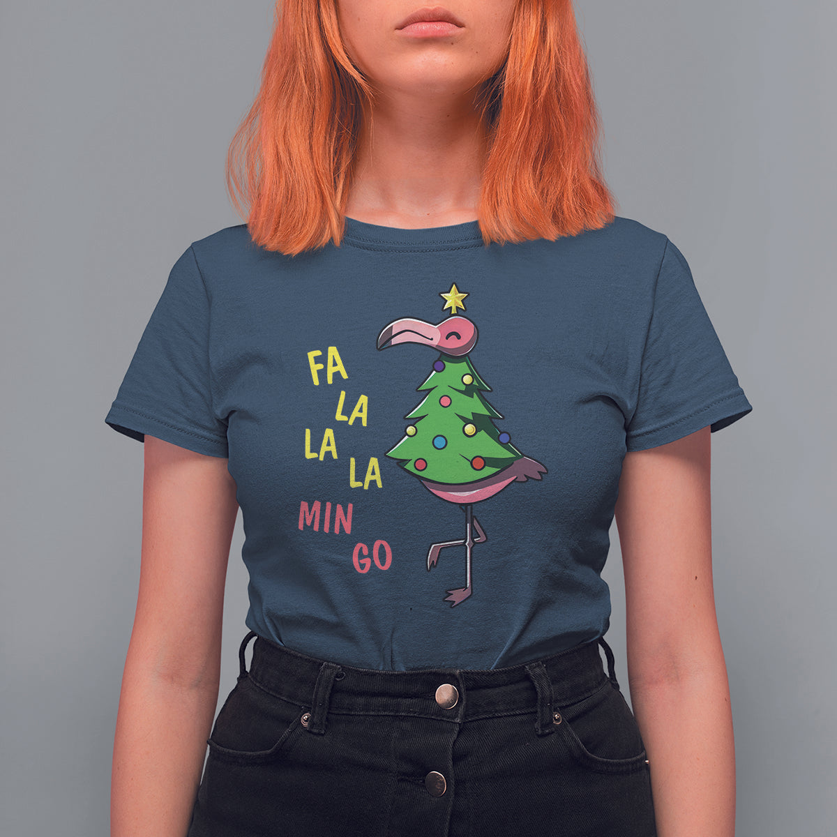 fa-la-la-mingo-flamingo-hawaiian-christmas-tree-t-shirt