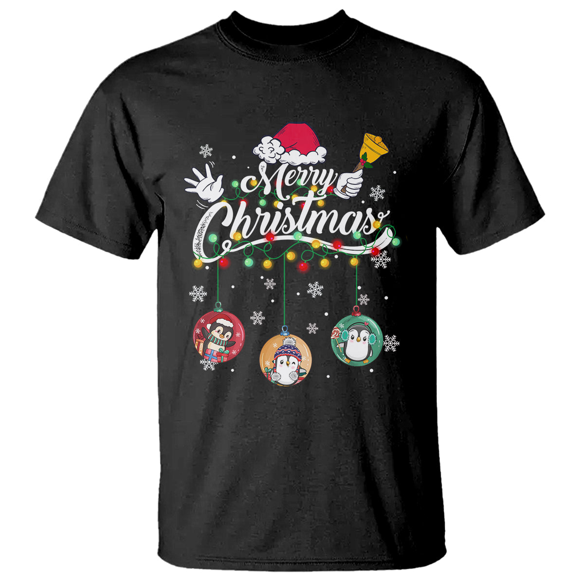 mini-penguin-with-xmas-light-ornaments-balls-merry-christmas-t-shirt