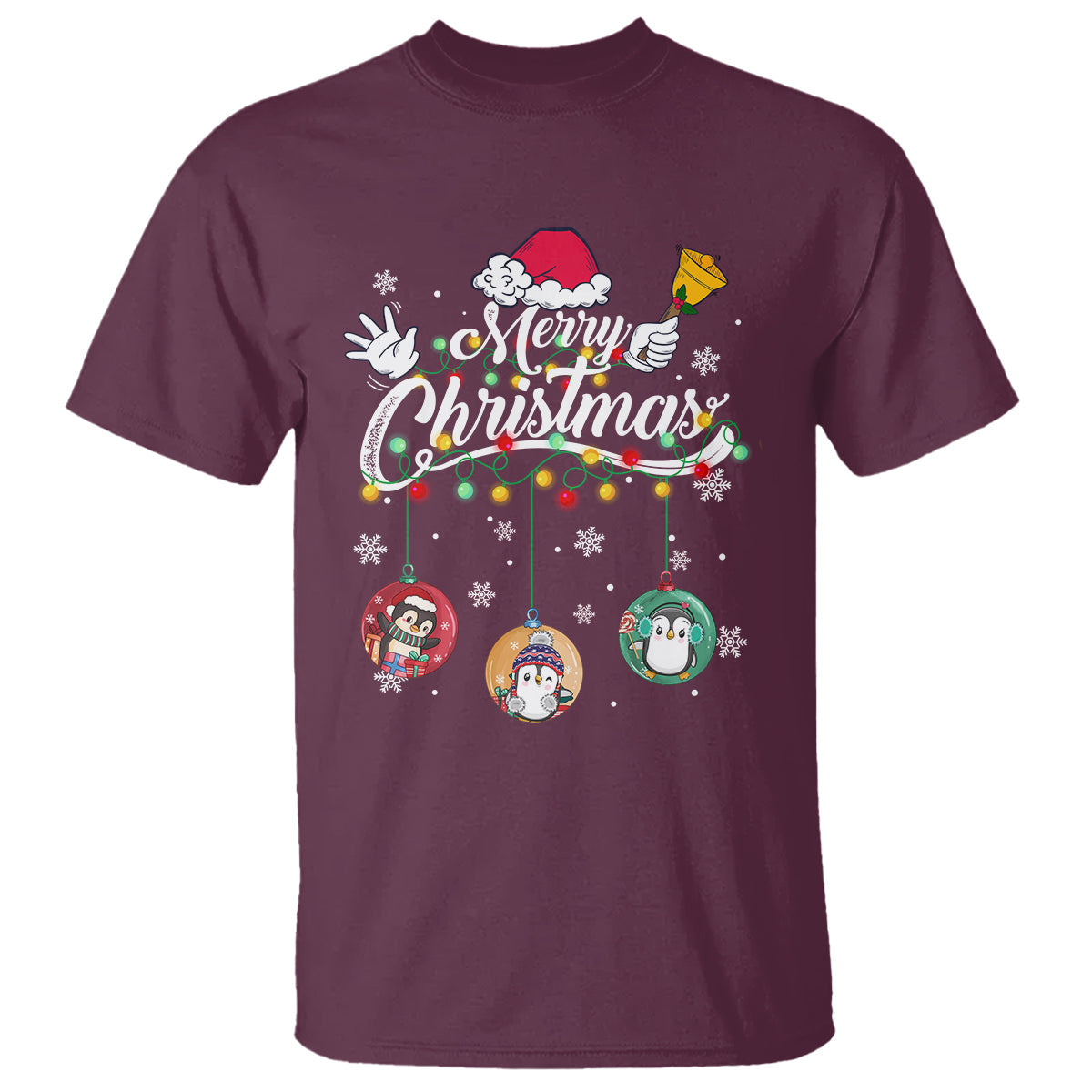 mini-penguin-with-xmas-light-ornaments-balls-merry-christmas-t-shirt