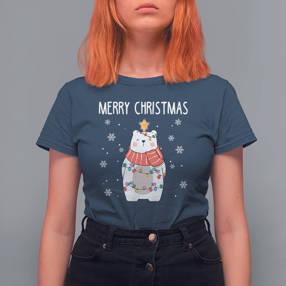 polar-bear-christmas-tree-costume-red-scarf-merry-christmas-t-shirt