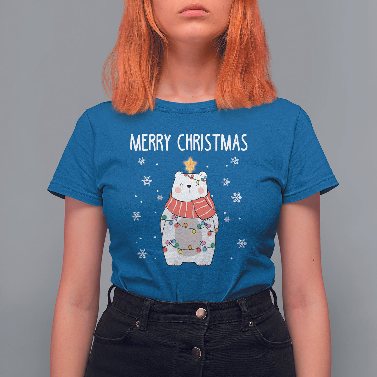 polar-bear-christmas-tree-costume-red-scarf-merry-christmas-t-shirt