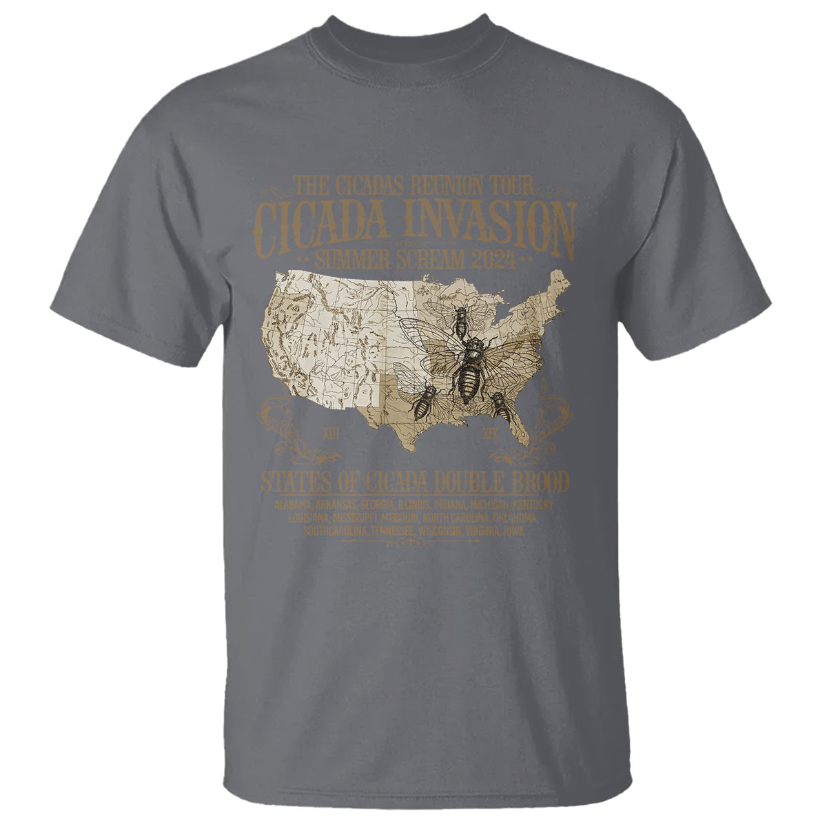 the-cicada-reunion-us-tour-2024-t-shirt-states-of-cicada-double-brood-xiii-xix-american-map