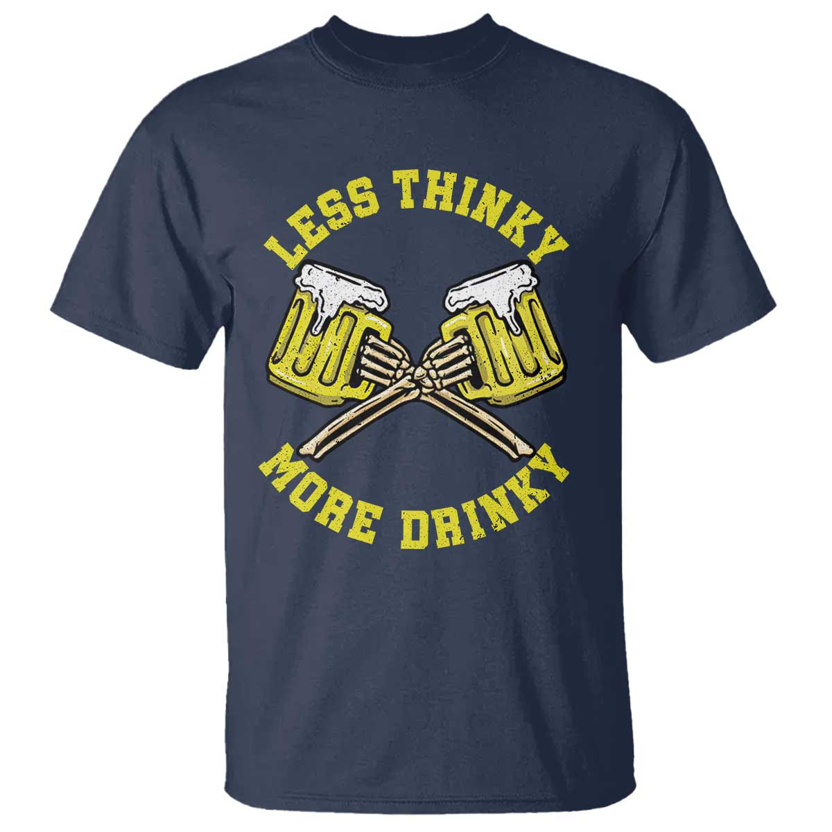 funny-beer-lover-t-shirt-less-thinky-more-drinky-skeleton