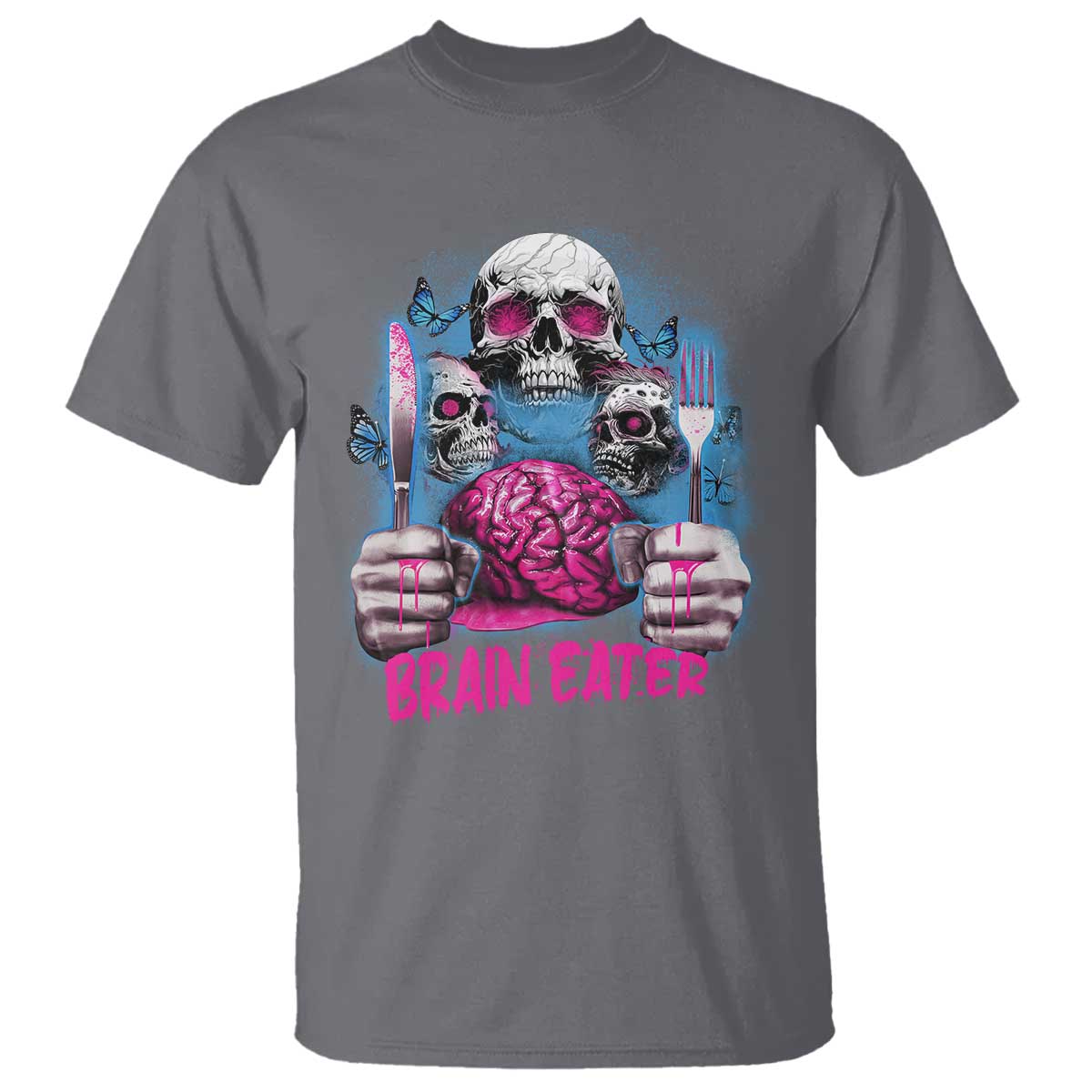 horror-zombie-t-shirt-braineater-eat-brain-scary-creepy-halloween