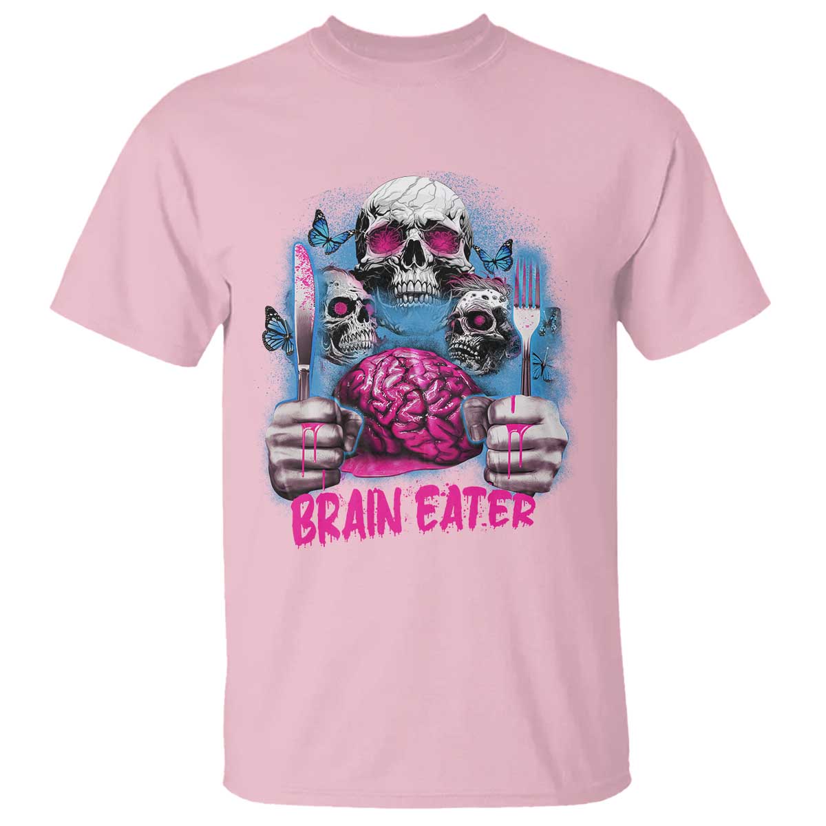 horror-zombie-t-shirt-braineater-eat-brain-scary-creepy-halloween