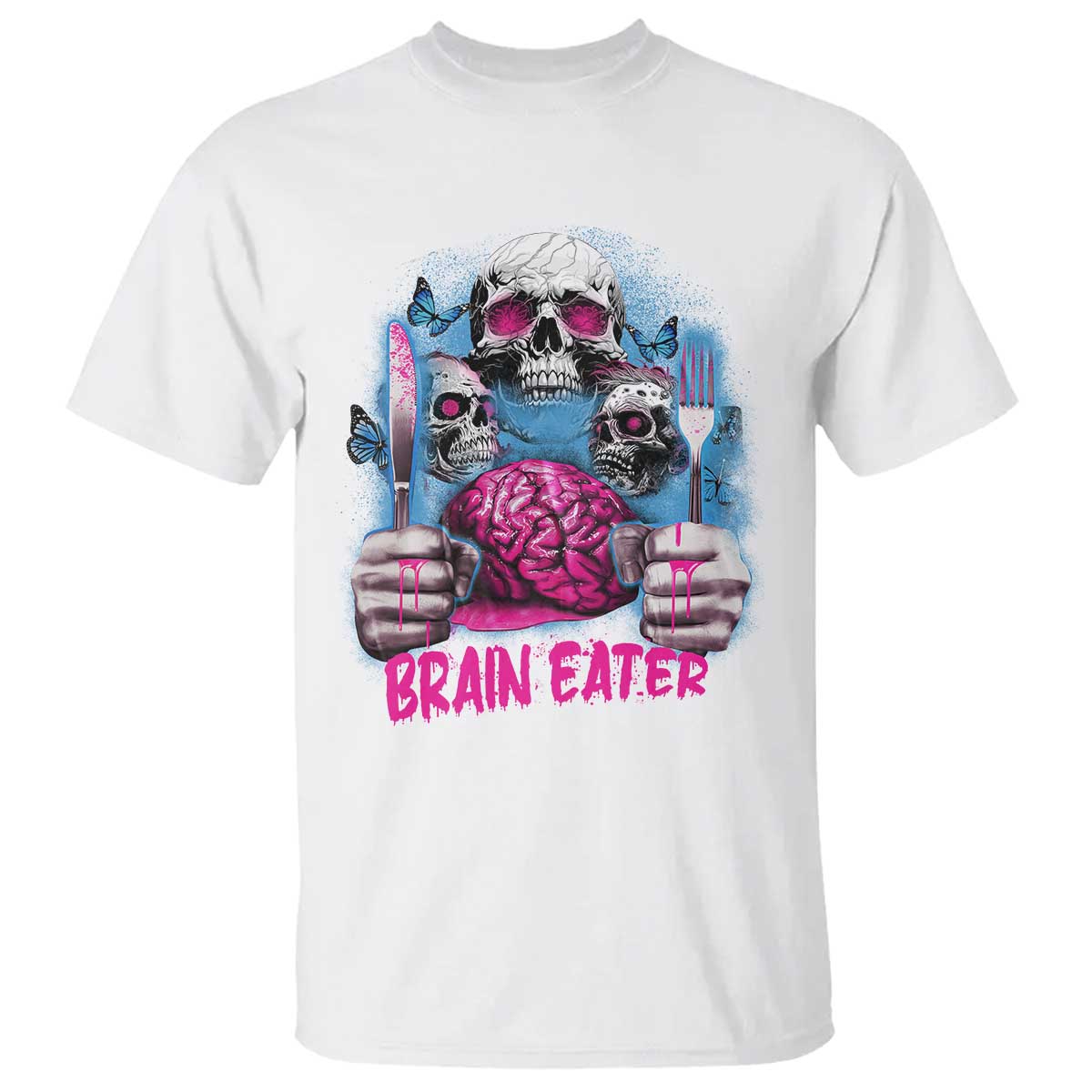 horror-zombie-t-shirt-braineater-eat-brain-scary-creepy-halloween