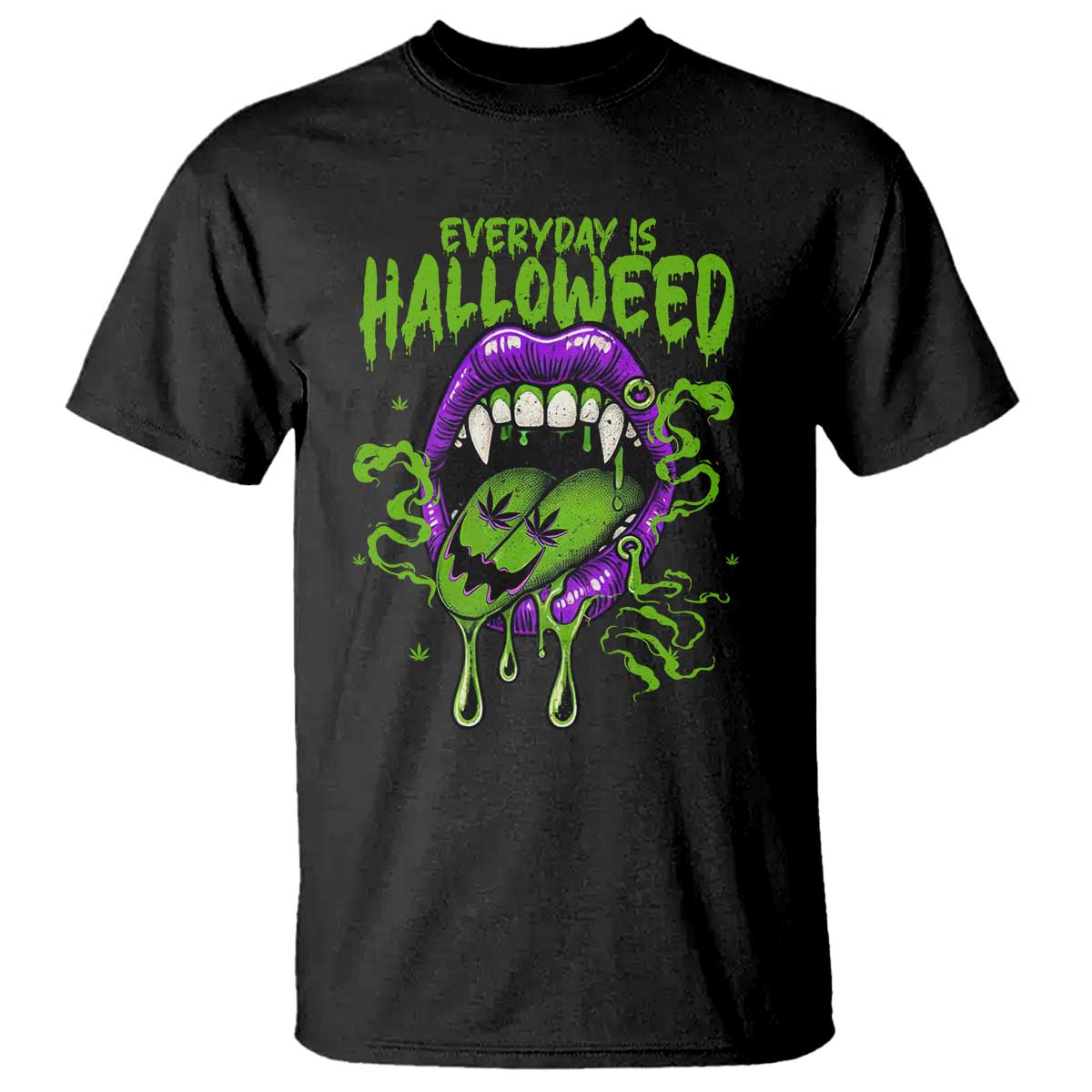 funny-halloween-t-shirt-everyday-is-halloweed-vampire-weed-cannabis-smoking