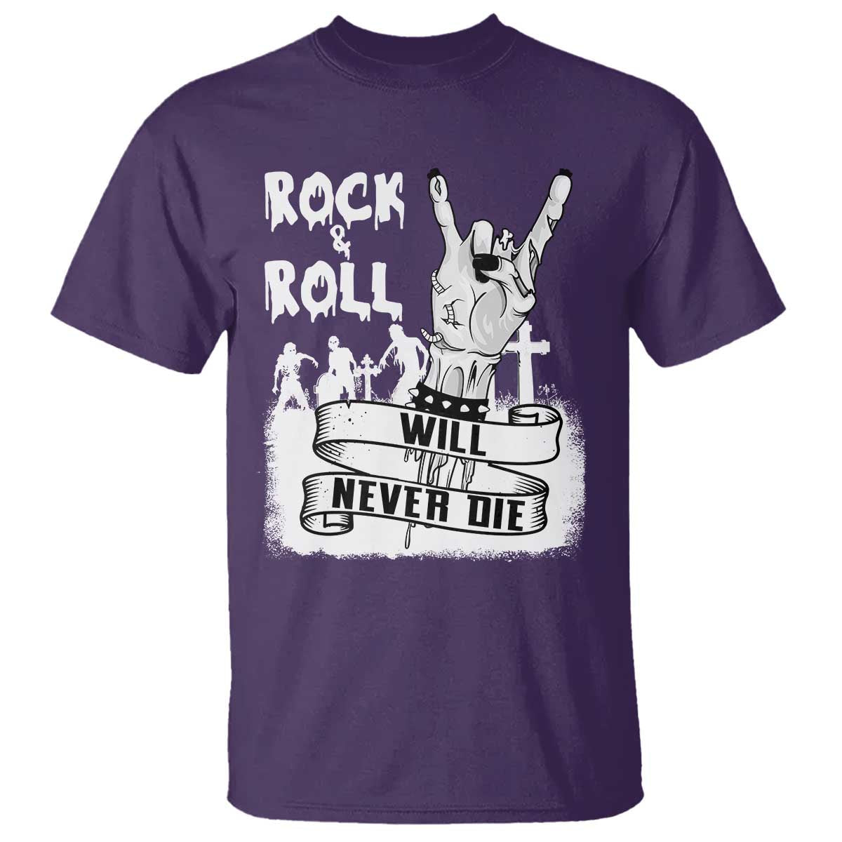 halloween-rock-n-roll-t-shirt-will-never-die-zombie