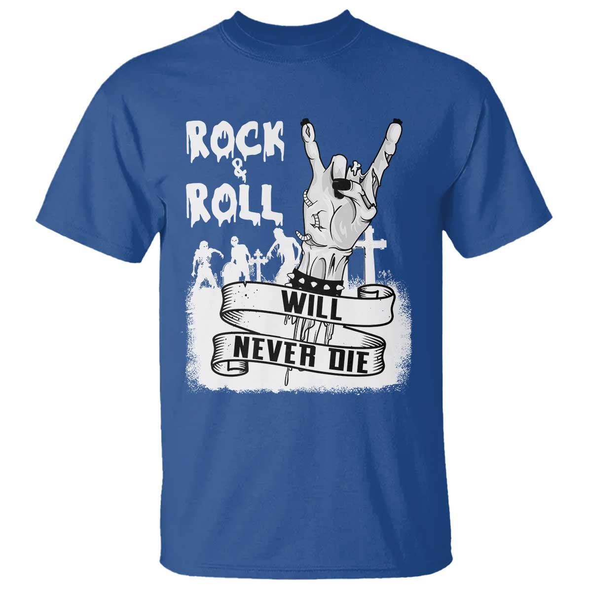 halloween-rock-n-roll-t-shirt-will-never-die-zombie