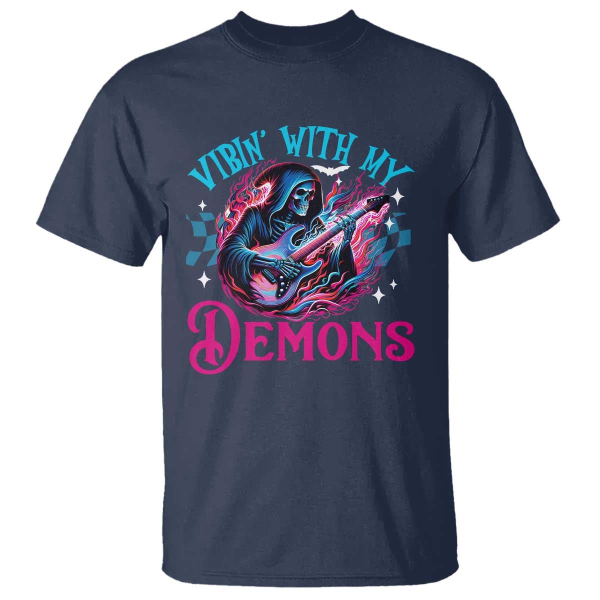 halloween-rock-n-roll-t-shirt-vibing-with-my-demons