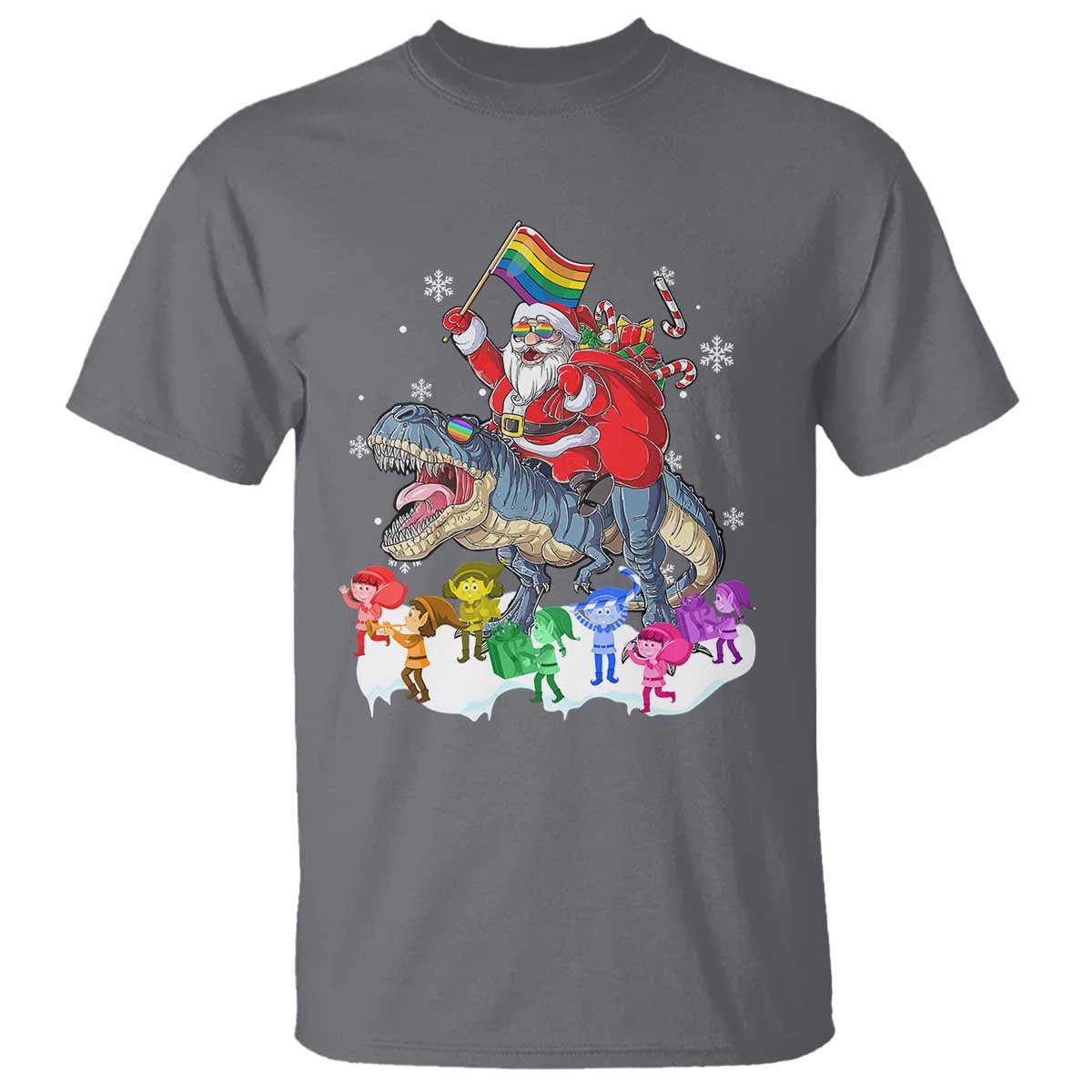 funny-christmas-lgbt-t-shirt-rainbow-flag-santa-riding-dinosaur