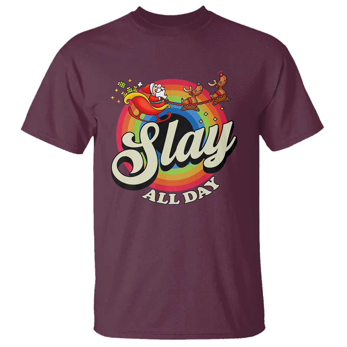 funny-christmas-lgbt-t-shirt-slay-all-day-sleigh-rainbow