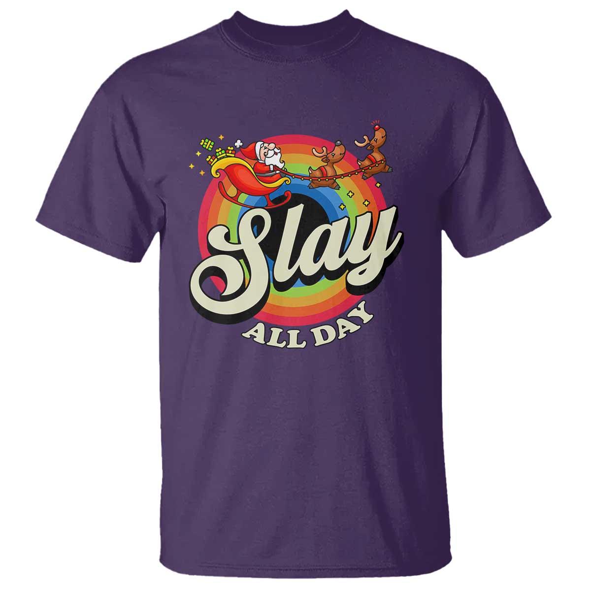 funny-christmas-lgbt-t-shirt-slay-all-day-sleigh-rainbow