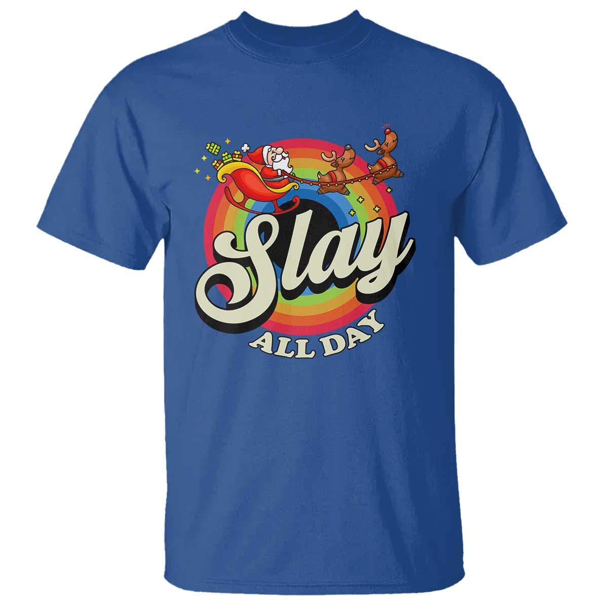 funny-christmas-lgbt-t-shirt-slay-all-day-sleigh-rainbow