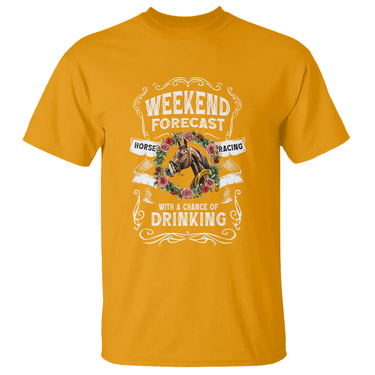 weekend-forecast-horse-racing-with-a-chance-of-drinking-t-shirt-1