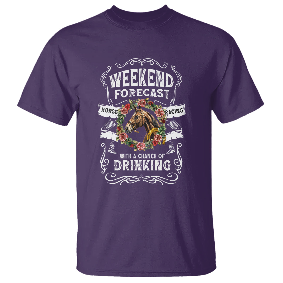 weekend-forecast-horse-racing-with-a-chance-of-drinking-t-shirt-1