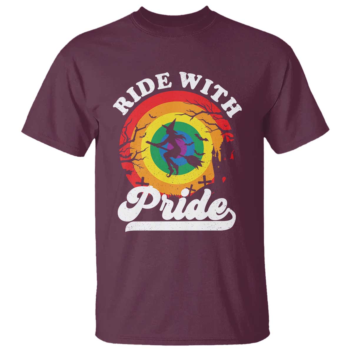 funny-halloween-lgbt-t-shirt-ride-with-pride-witch-rainbow
