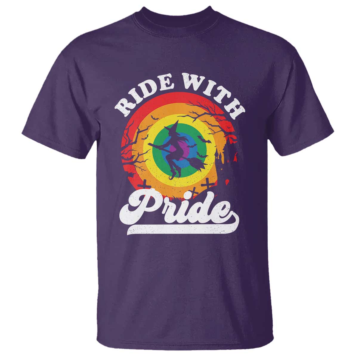 funny-halloween-lgbt-t-shirt-ride-with-pride-witch-rainbow