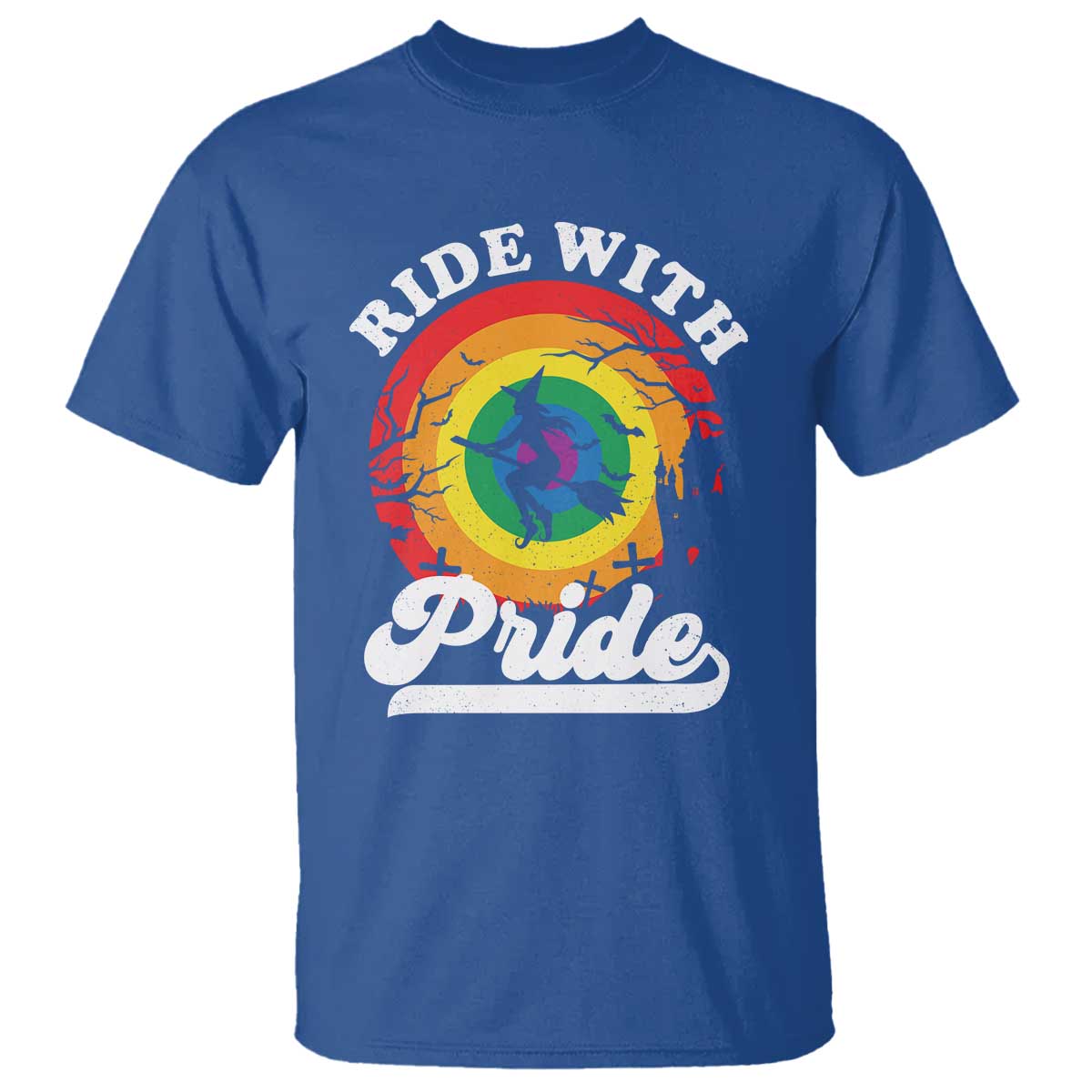 funny-halloween-lgbt-t-shirt-ride-with-pride-witch-rainbow