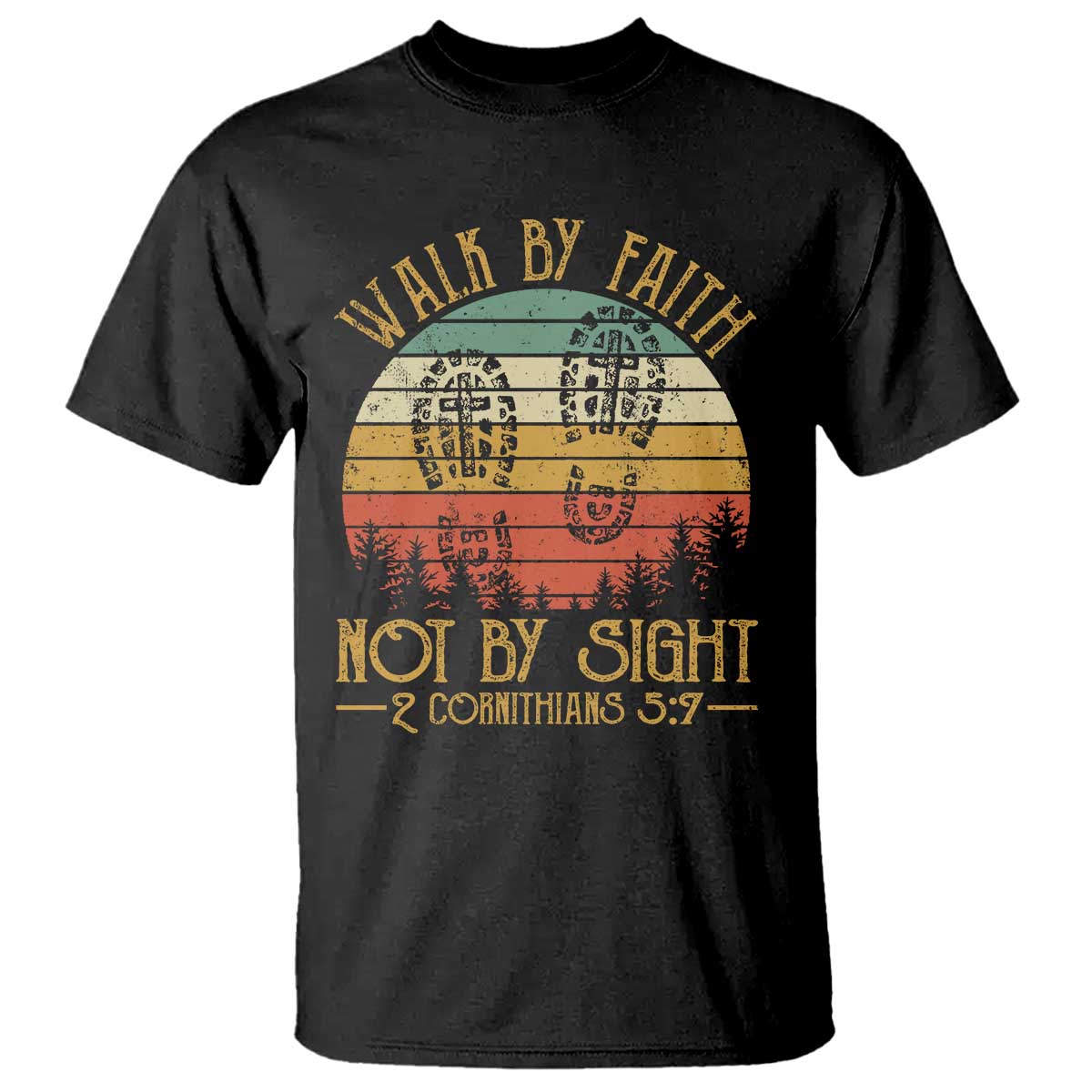 christian-t-shirt-walk-by-faith-not-by-sight-retro