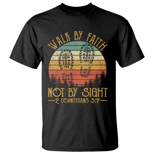 christian-t-shirt-walk-by-faith-not-by-sight-retro