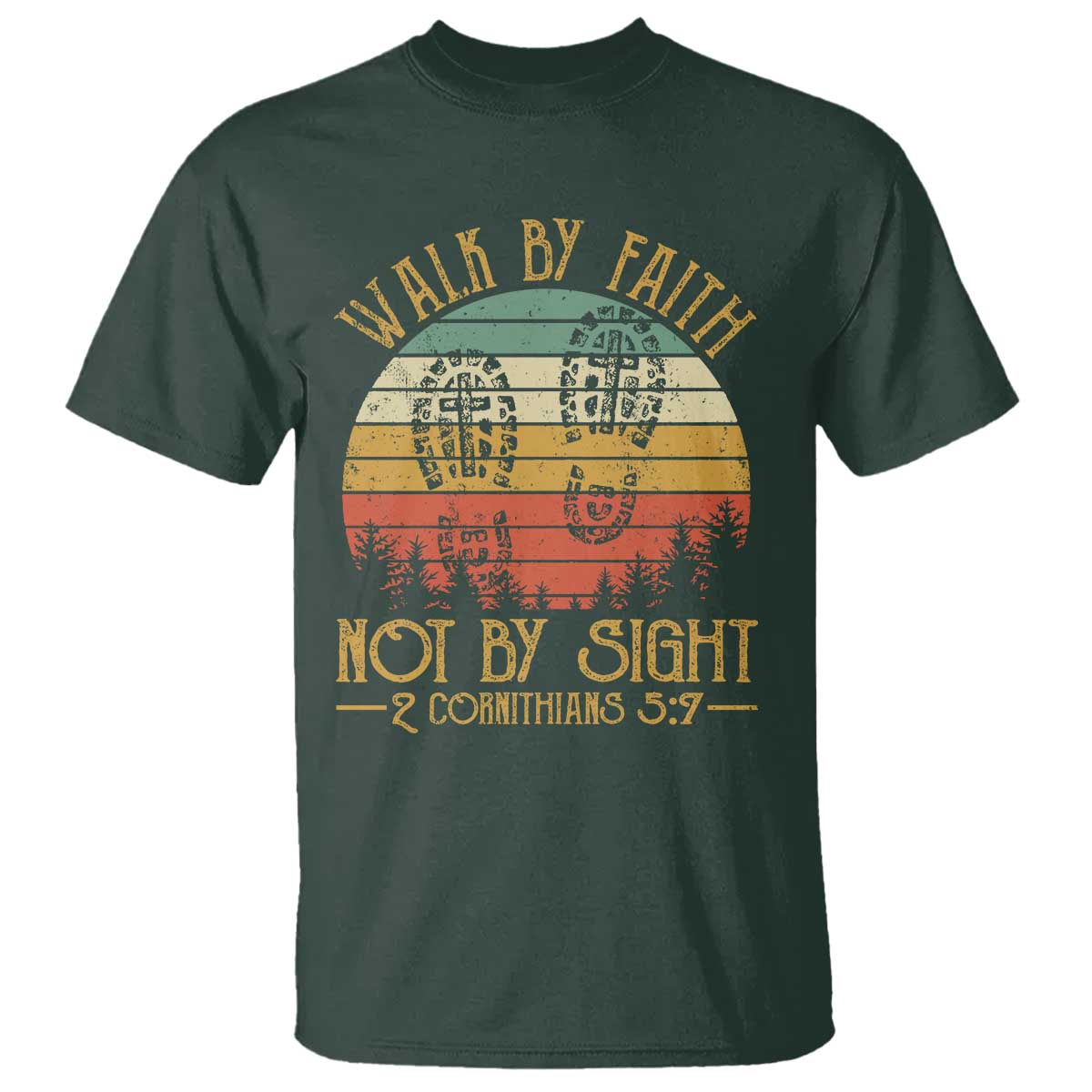 christian-t-shirt-walk-by-faith-not-by-sight-retro