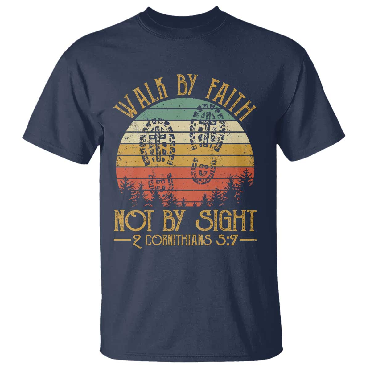 christian-t-shirt-walk-by-faith-not-by-sight-retro