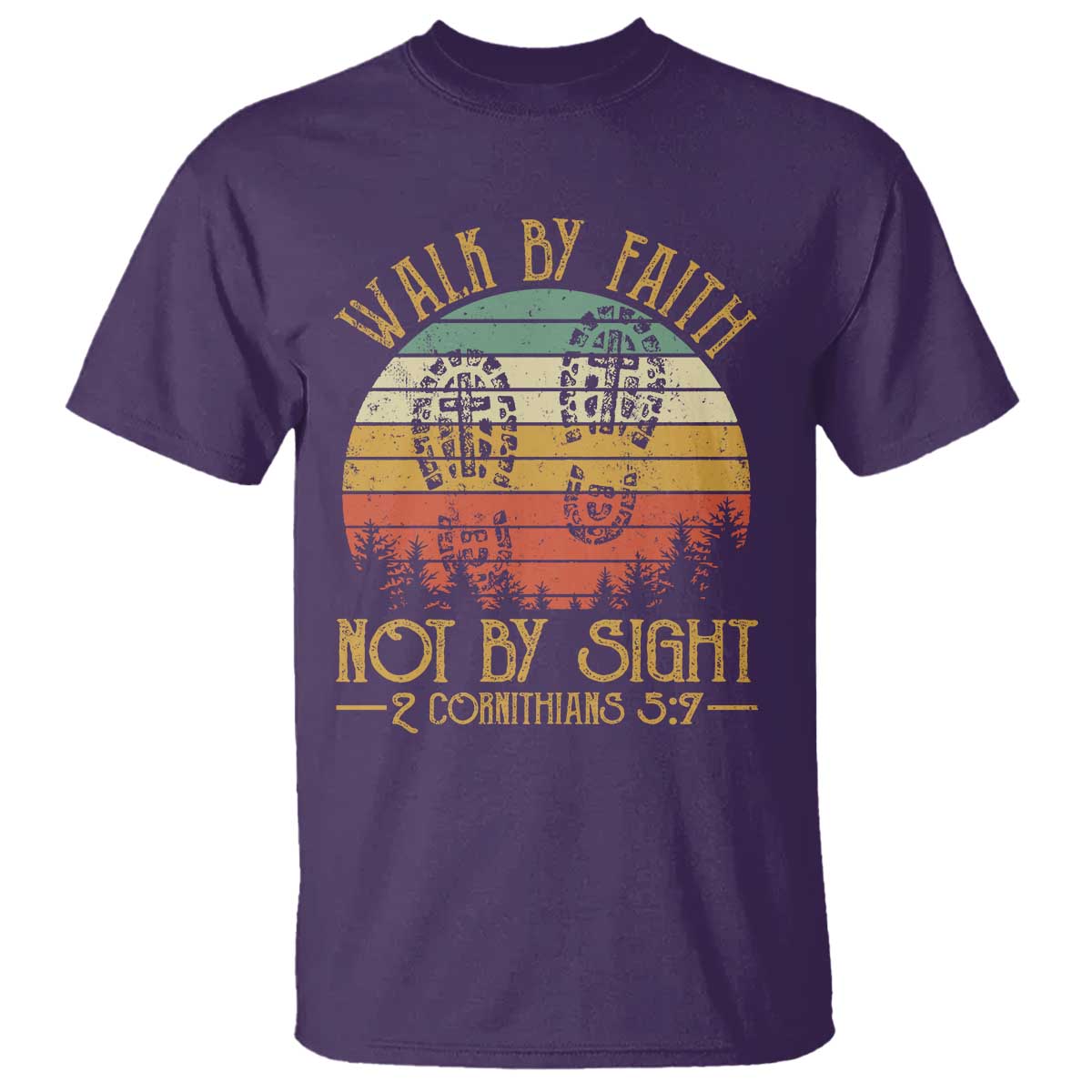 christian-t-shirt-walk-by-faith-not-by-sight-retro