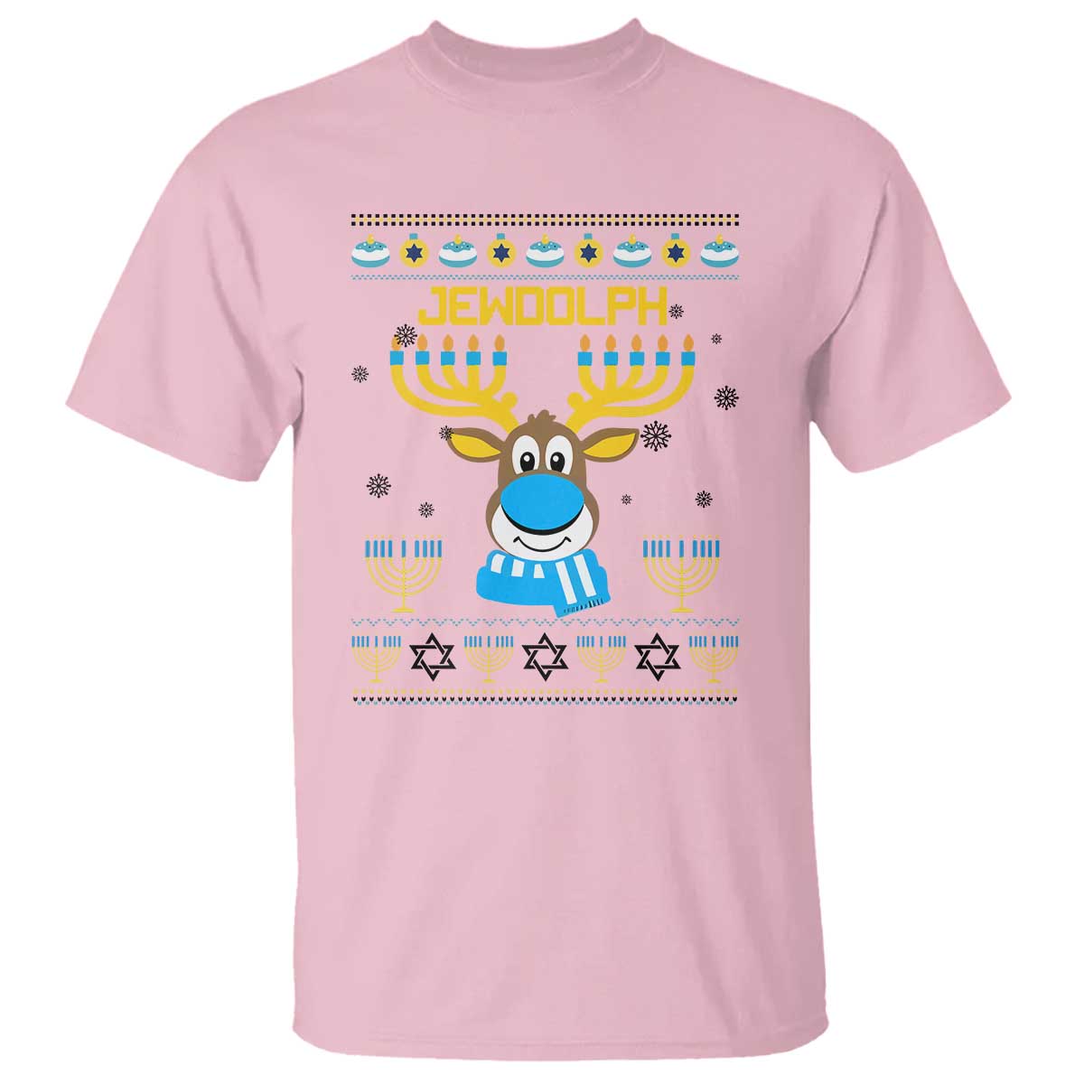 funny-hanukkah-t-shirt-jewdolph-jewish-reindeer-menorah