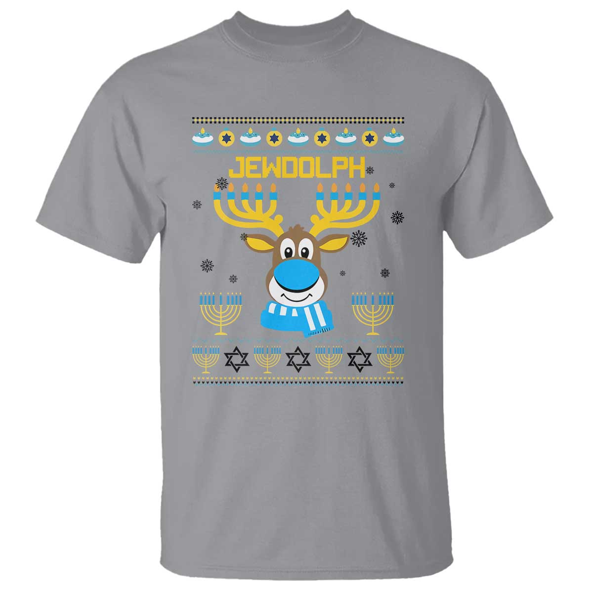funny-hanukkah-t-shirt-jewdolph-jewish-reindeer-menorah