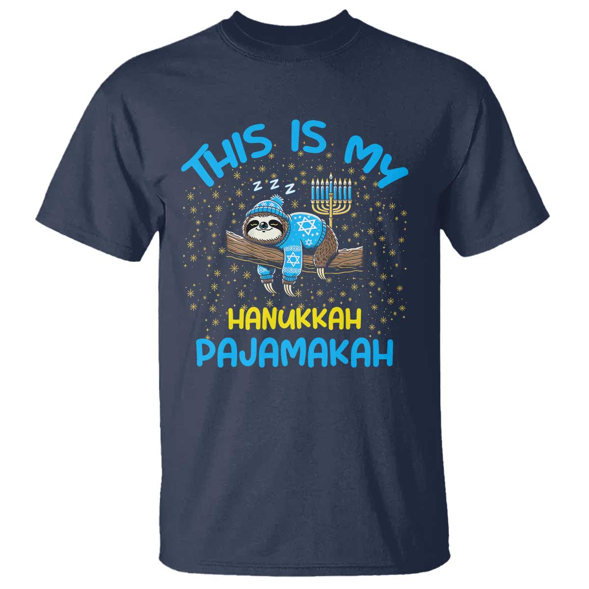 funny-this-is-my-hanukkah-pajamakah-t-shirt-cute-jewish-sloth-chanukkah