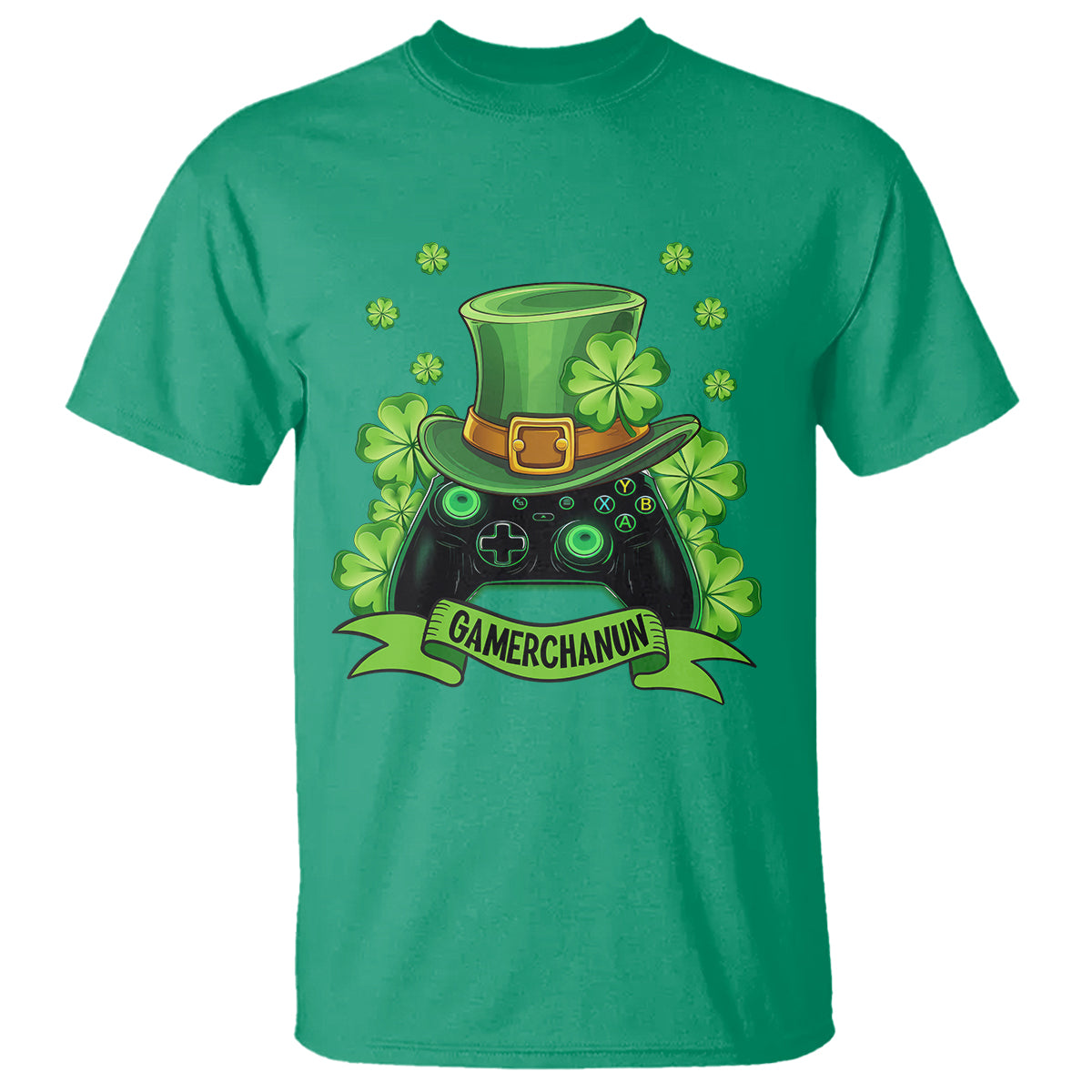 st-patricks-day-t-shirt-gamerchaun-video-game-funny-lucky-gamer