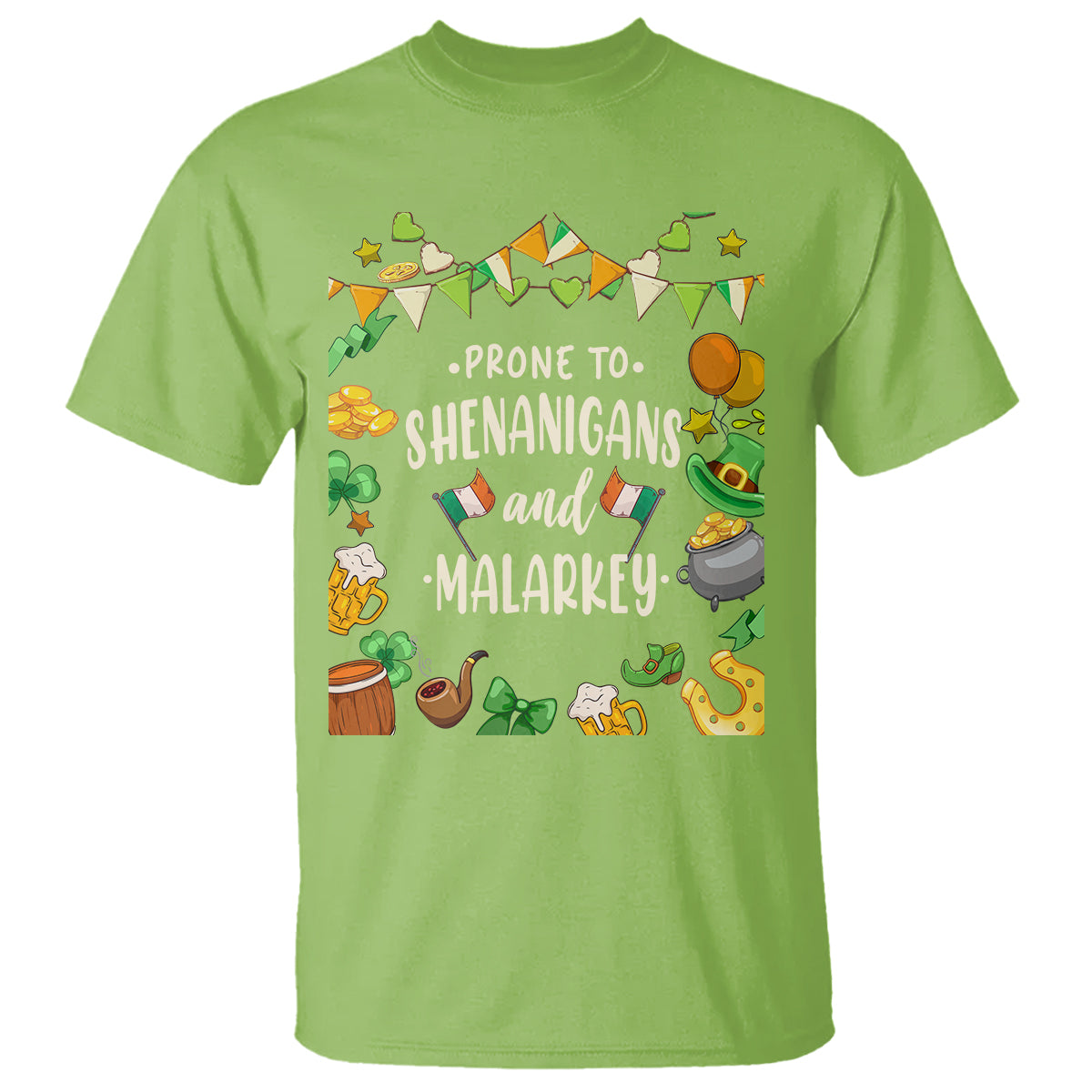 st-patricks-day-t-shirt-funny-prone-to-shenanigans-and-malarkey