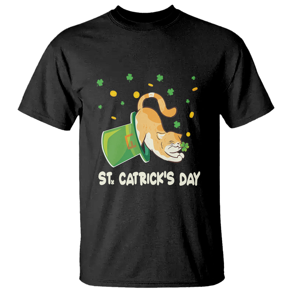 happy-stcatricks-patricks-day-lucky-cat-shamrock-hat-t-shirt